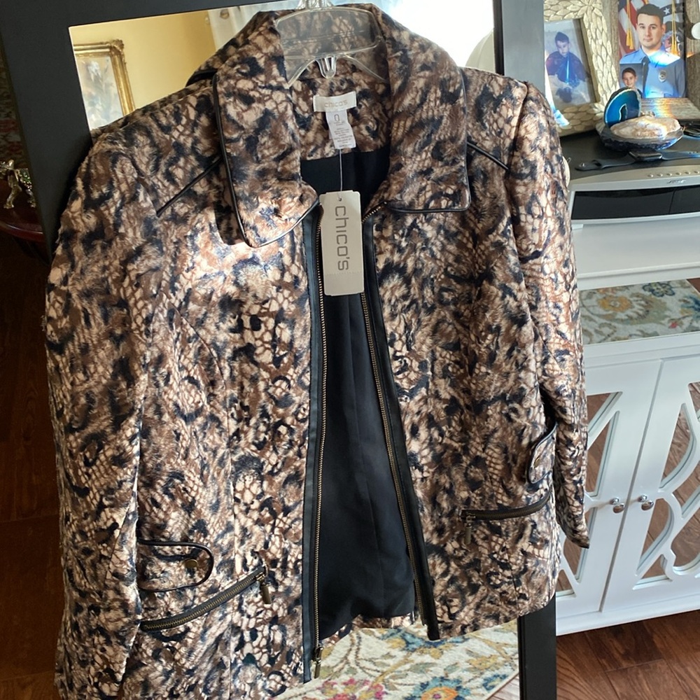 New CHICO's queen of elegance fur jacket